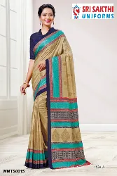 Womens Uniforms - Teachers Uniform Sarees - Teacher Plain Sarees with Border in Erode, Tamilnadu