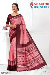 Womens Uniforms - Teachers Uniform Sarees - Teachers Printed Sarees Manufacturers in Erode, Tamilnadu